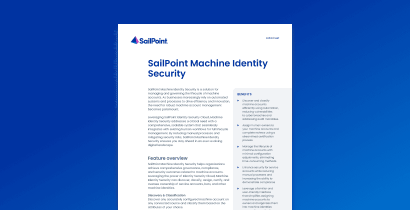 Machine Identity Security - Products | SailPoint