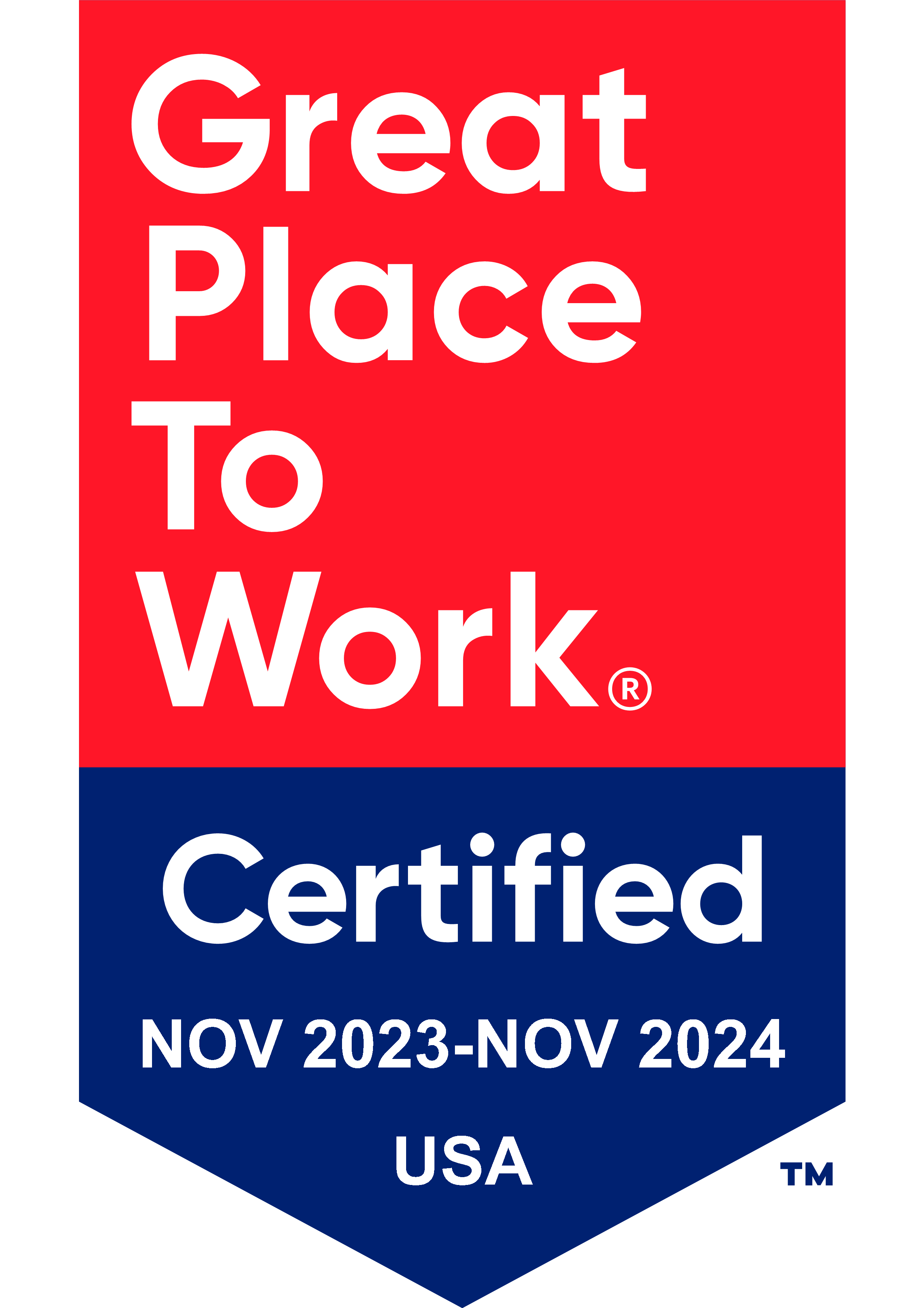 Great Place to Work Certified. November 2021 - November 2022